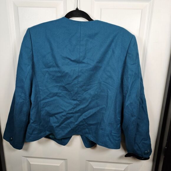 VTG Pendleton Women's 12 100% Pure Virgin Wool Lined 3 Button Blue Blazer USA - Picture 4 of 6